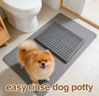 Grey Dog Toilet Tray with Removable Grid – 2 Sizes