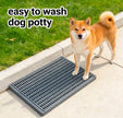 Grey Dog Toilet Tray with Removable Grid – 2 Sizes