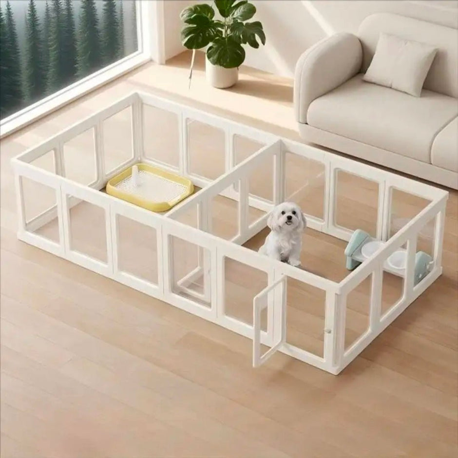 Indoor dog playpen AI render with divider