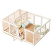 White pet playpen with internal divider