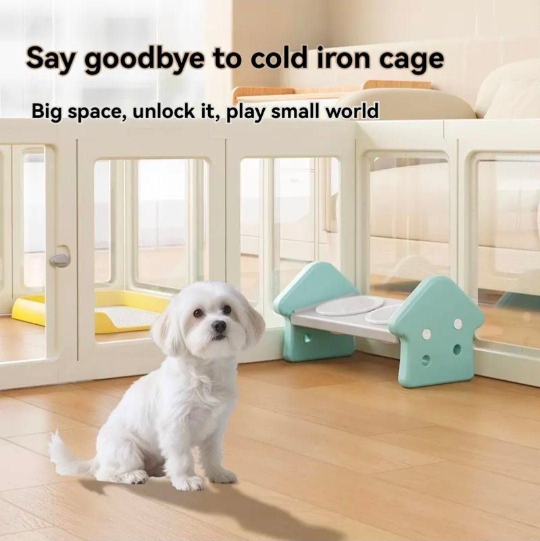 Modular dog playpen panel with secure latch