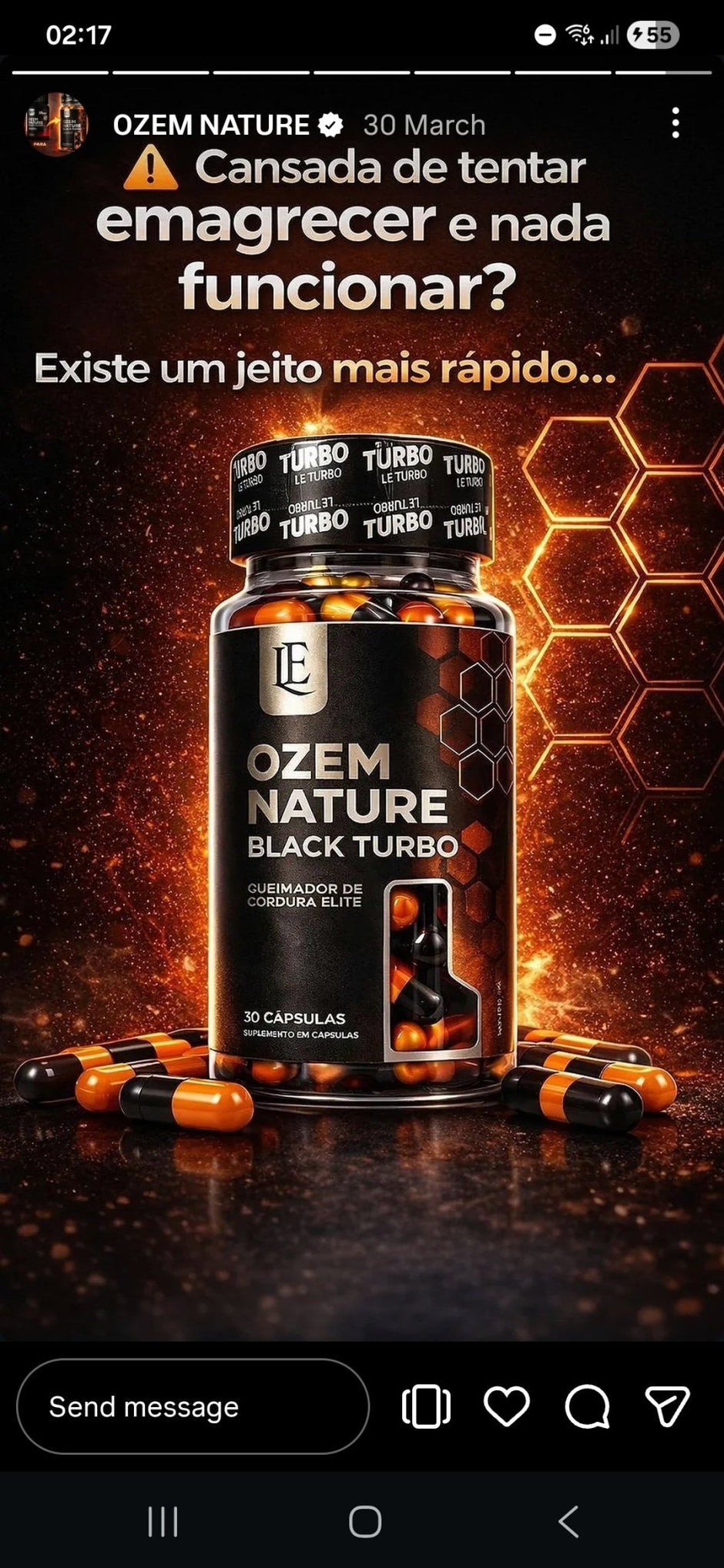 Black Turbo food supplement bottle