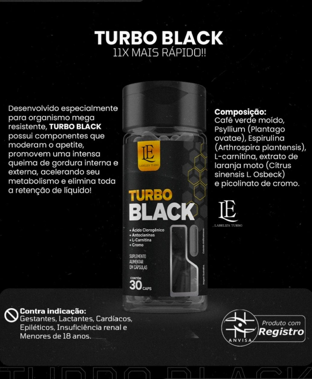 Turbo Black food supplement bottle