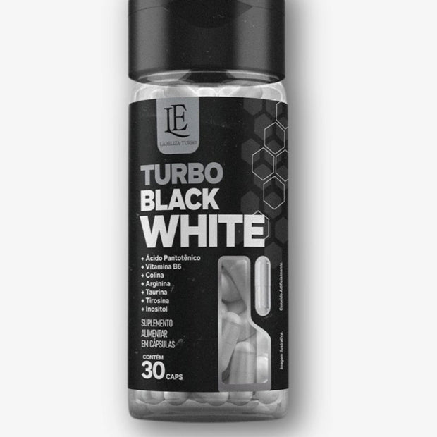 Turbo Black White food supplement bottle