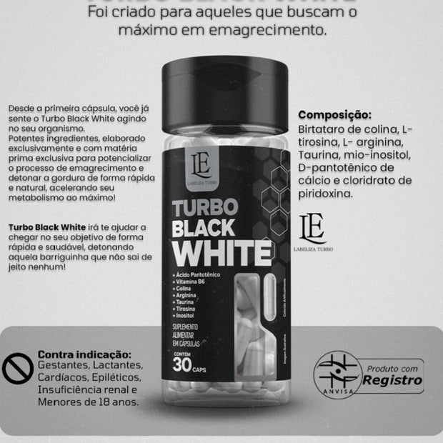 Turbo Black White food supplement bottle