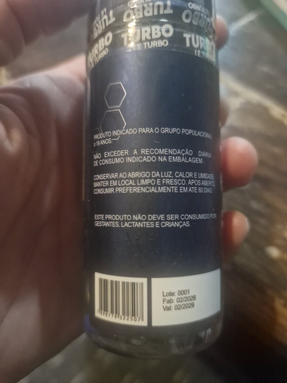 Turbo Tizer Caps food supplement bottle