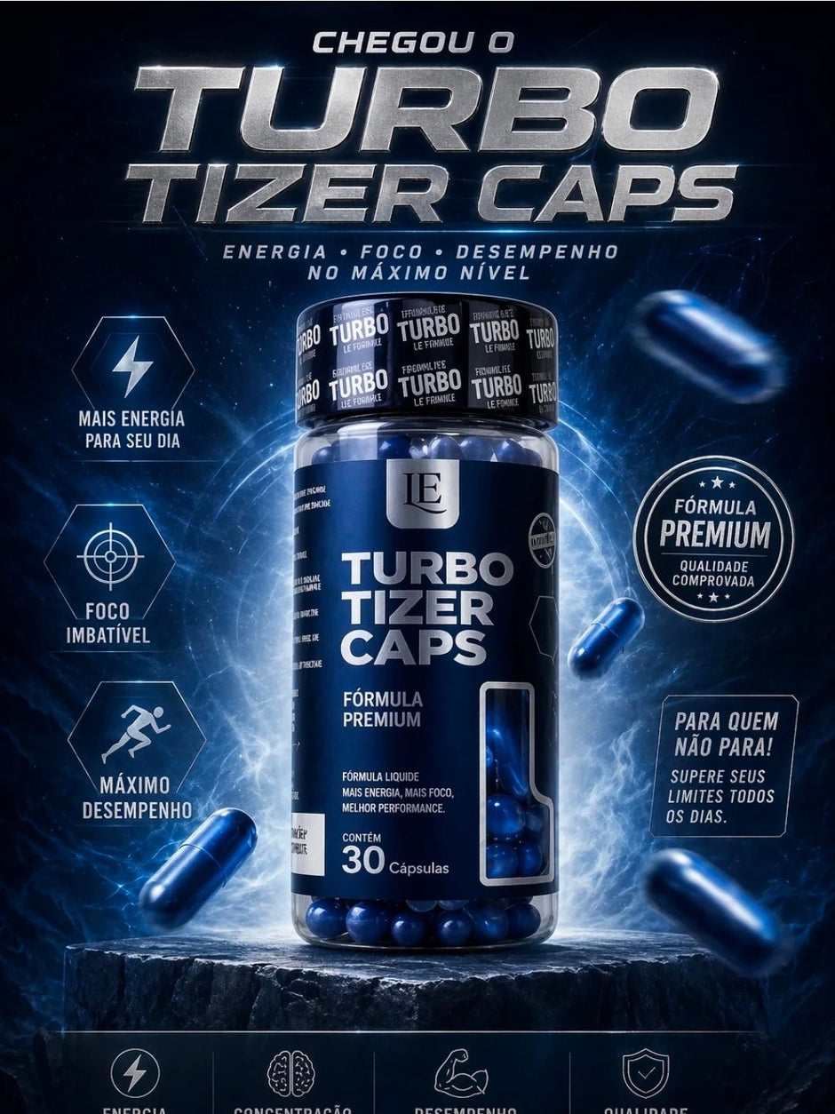 Turbo Tizer Caps food supplement bottle