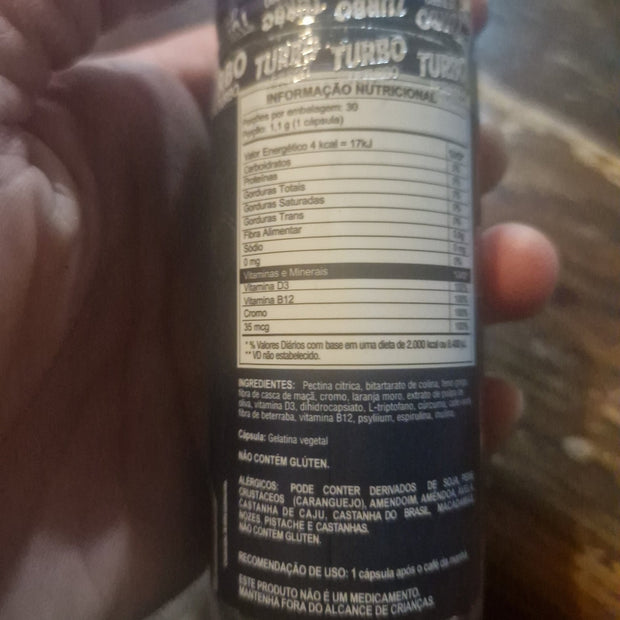 Turbo Tizer Caps food supplement bottle
